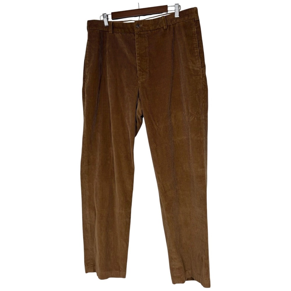 Brooks Brothers Hudson Brown Corduroy Pants Mens 38x32 Wide Wale‎ Cotton Blend